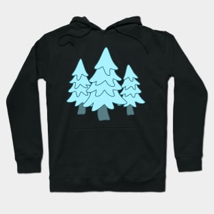 Cute Blue Christmas Trees Hoodie